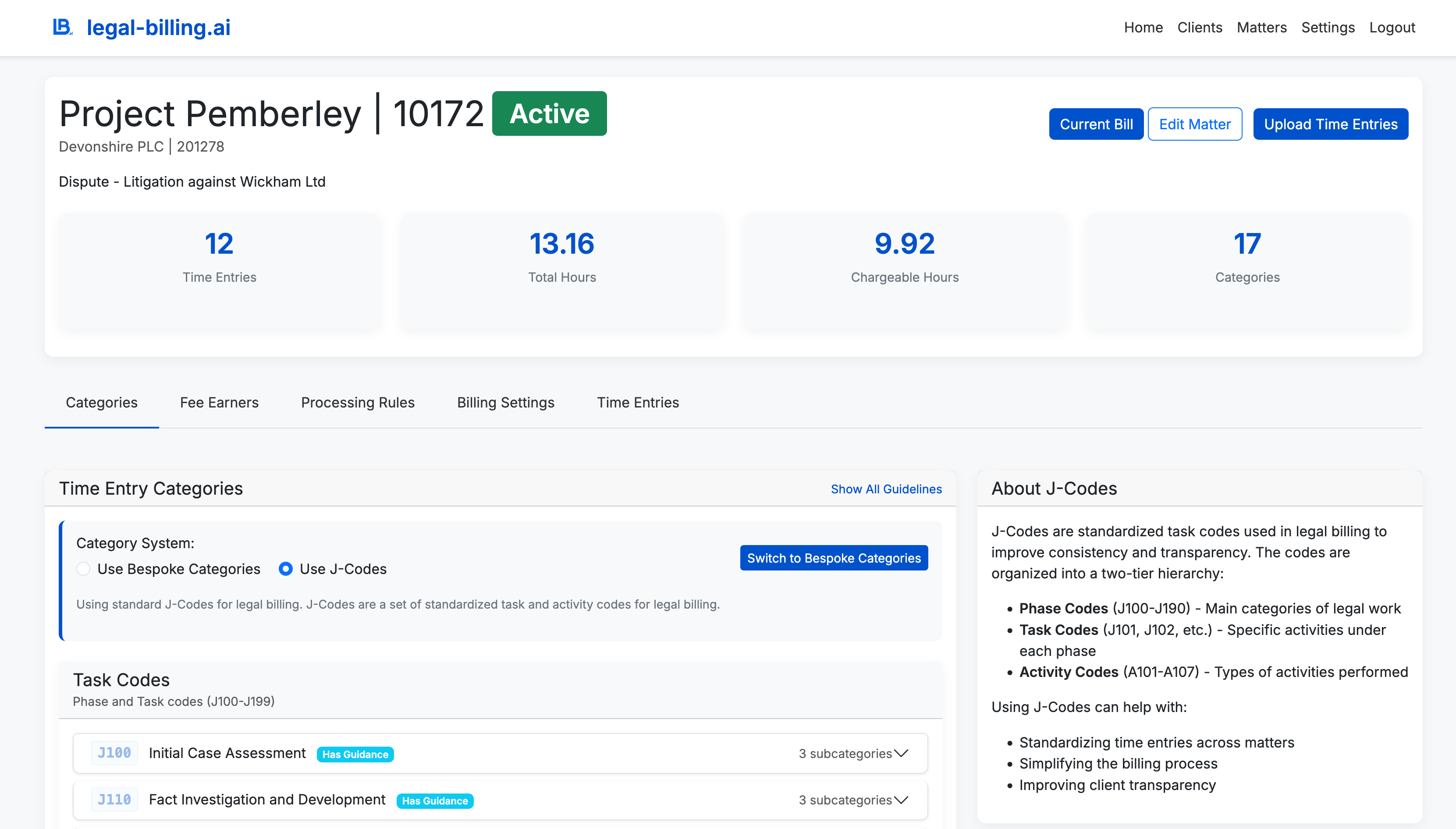 Legal billing automation