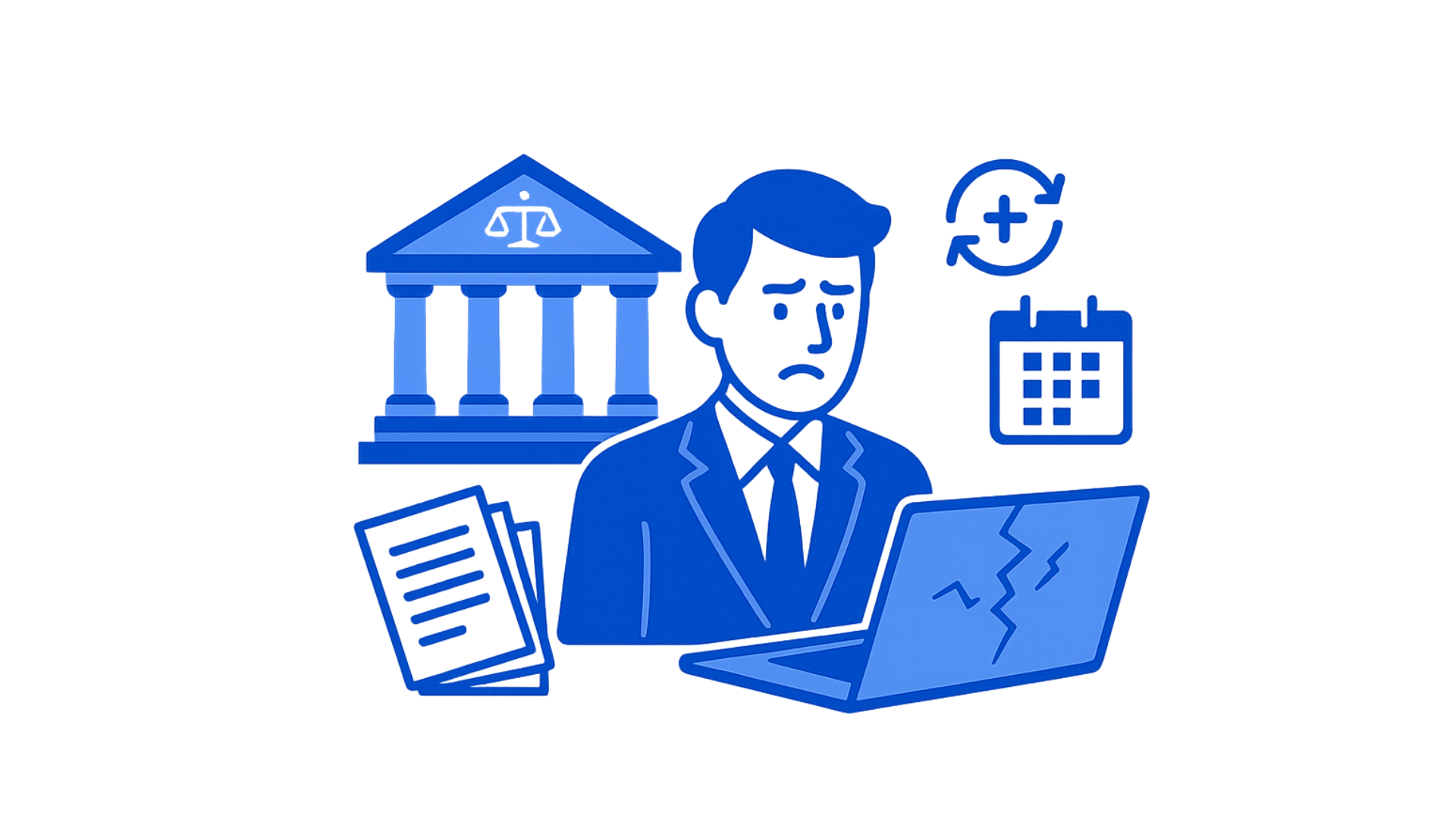 Frustrated lawyer with spreadsheet